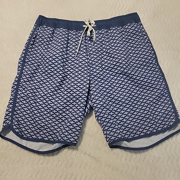 Fair Harbor Anchor Men’s Large Lined Swim Trunks Board Shorts Blue - Picture 1 of 8